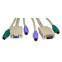 10m 2x M-M PS/2 & 1x SVGA M-F KVM Cable