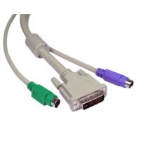 2m 2x M-M PS/2 & 1x DVI M-M KVM Cable