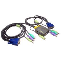 2 Port KVM With Audio Function C/W Moulded Cable