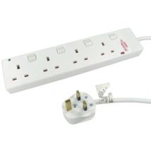 3m Individually Switched UK Power Extension - 4 Ports