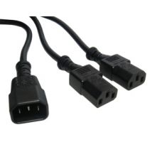 1.8m C14 to 2x C13 Power Splitter Cable
