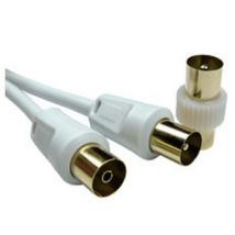 10m TV Extension Cable with Male Coupler - White