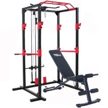BodyTrain BodyTrain Professional Power Rack with Cable System & Foldable Adjustable Weight Bench Package