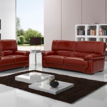 Canapé d'angle - AREZZO Salon 3+2 100% Cuir Buffle Premium