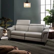 ARIEL 100% Cuir Relaxation avec têtières Electrique (en option) ou canapé Fixe