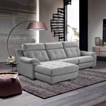 Canapé - CHICAGO angle méridienne Tissu Microfibre ou 100% Cuir Vachette