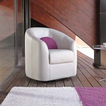Fauteuil - CLOTILDE Cabriolet Pivotant ou Fixe 100% cuir