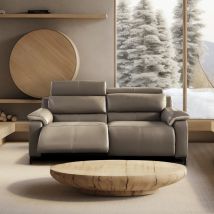 RASTO 100% Cuir Relaxation avec têtières Electrique ou canapé Fixe