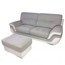 Canapé - RODRIGUE Cuir et Tissu Microfibre Design Italien