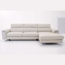 Canapé d'angle - SIRICO Angle Méridienne Tissu, Micronabuck ou 100% cuir