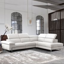 Canapé d'angle - URANUS Angle terminal 100% Cuir Relaxation avec têtières Electrique (en option) ou Fixe