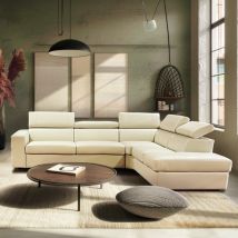 VENISE Convertible angle terminal pouf coffre 100% Cuir