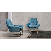 Fauteuil - ARIS Fauteuil Tissu ou Cuir Pied au choix