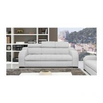 Fauteuil - CANNES 3PLACES MAXI 3 COUSSINS+POUF 100% CUIR PREMIUM 3100 TAUPE - EN STOCK -