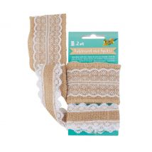 Juteband mit Spitze