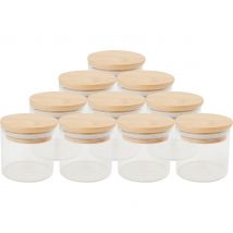 VBS Vorratsgläser "Bini", mit Bambusdeckel, 10 Stück
