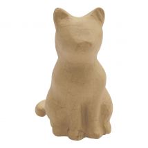 Katze sitzend, Pappmaché