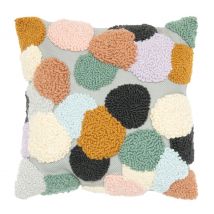 Rico Design Punch Needle Set Kissen Punkte bunt
