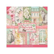 Scrapbook-Block "Katze und Orchidee"
