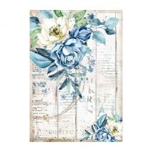 Motiv-Strohseide "Romantic Blue"