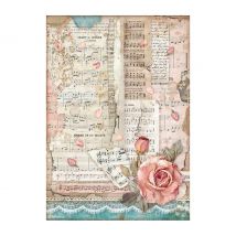 Motiv-Strohseide "Rosen und Musik"