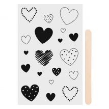 Rubbel-Sticker "Herzen"