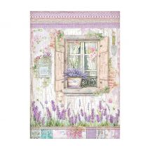 Motiv-Strohseide "Fenster in der Provence"