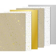Karton-Block "Sterne" Gold/Silber