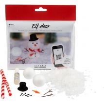 Mini Bastelset Wichteltür "Schneemann"