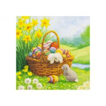Serviette "Hase im Osterkorb"