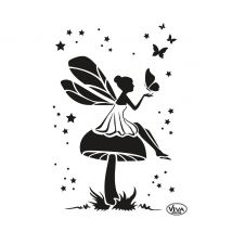 Schablone "Elfe und Schmetterling"