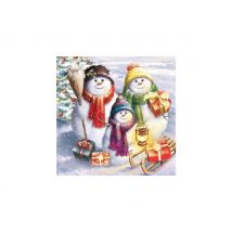Serviette "Snowmen Family"