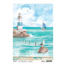 Motiv-Strohseide "Meeresküste"