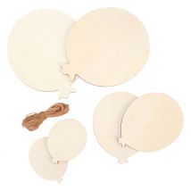 Holz-Luftballon, 6er Set