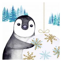 Serviette "Pinguin im Winter" - 20 Stück