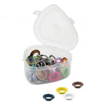 Prym Ösen mit Scheiben Bunt, Ø 14 mm, in Herzbox