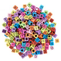 VBS Buchstabenperlen "Bunt", eckig