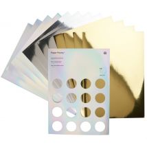 Spiegelkarton-Block Gold/Silber