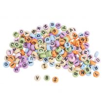 Perlen-Buchstaben Set, Rund - Pastell