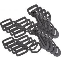 VBS Taschenzubehör-Set "Karabiner, D-Ring und Leiterschnalle", 30-tlg - 20 mm