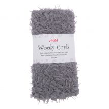 Plüsch Stoff "wollige Locken" - Grau