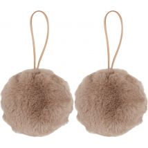 Plüsch Kugel "Filis", ca. Ø 9 cm, 2 Stück - Taupe