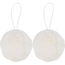 Plüsch Kugel "Filis", ca. Ø 9 cm, 2 Stück - Weiß