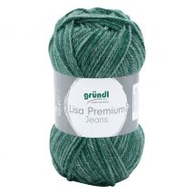 Gründl Wolle "Lisa Premium Jeans" - Flaschengrün-Meliert