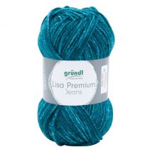 Gründl Wolle "Lisa Premium Jeans" - Grün/Blau-Meliert