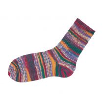 Gründl Hot Socks "Lazise" - Tannengrün/Rot/Honiggelb/Blau/Weinrot-Meliert