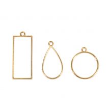 Schmuck-Metallfassung "Formenmix" - Gold