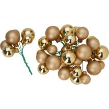 Weihnachtskugeln aus Glas am Draht - Gold-Mix