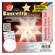 Bascetta-Stern Set "Transparentpapier", Weiß - Ø 20 cm