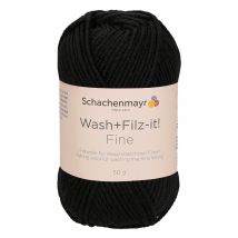 Schachenmayr Wash + Filz-it! Fine, 50 g, ca. 100 m - Black